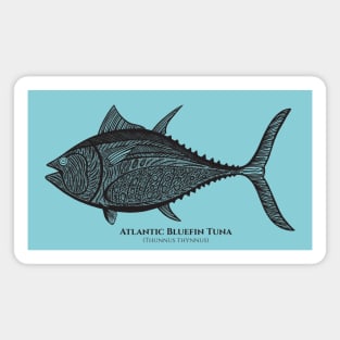 Atlantic Bluefin Tuna with Common and Scientific Names Magnet